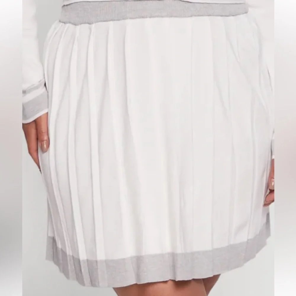 Daisy Elegant Gray and White Pleated Skirt size XL - Picture 1 of 5